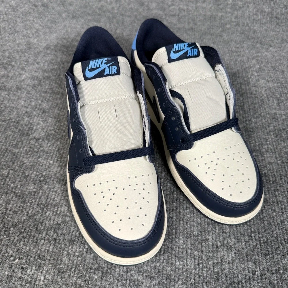 Nike Kids Youth 4 Air Jordan 1 Low OG Obsidian Shoes Sneakers Blue White Black